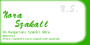 nora szakall business card